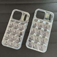 Coque de téléphone portable transparente 3D DIY effet glaçon pour iPhone 17 16 15 Pro Max et Samsung S26