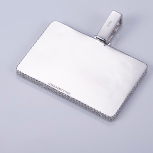 Pendentif en argent 925 plaqué or blanc avec moissanite ronde de taille melee, collier avec pendentif en moissanite, bijoux Messi - Product Image 2