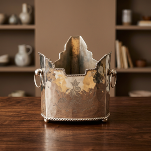 Porte-bouteille à vin en laiton plaqué argent - Product Image 2