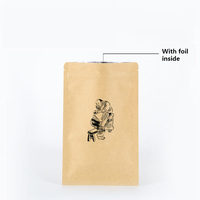 Sacs en papier d'aluminium kraft brun écologique avec logo zippé Emballage alimentaire pour les cafés en sucre en grains de café Boulangers