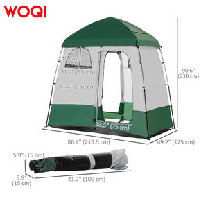 Tente de douche portable WOQI pour l'extérieur, 219,5x125x230 cm, imperméable, cabine de toilette et vestiaire de camping, toile en acier - Product Image 1