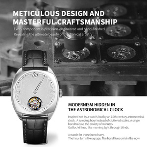 Montre mécanique automatique tourbillon avec logo personnalisé, 41 mm, bracelet en acier 316L, saphir, 5 ATM, heure sauteuse, OEM, montre pour homme - Product Image 2