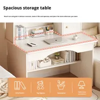 Bureau d'ordinateur moderne en bois simple pour l'étude à domicile et le travail de bureau avec hauteur réglable et grande capacité