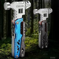 Outils de camping portables multifonctionnels pour l'extérieur, équipement monté sur véhicule avec clés d'urgence, pinces, couteau, marteau