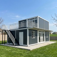 Casa Contenedor Prefabricada de Lujo, Tipo Flat Pack, con Pared de Vidrio, para Uso en Oficinas y Hoteles, Vivienda Moderna y Ecológica