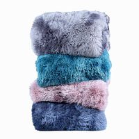 Vente chaude Hiver Double Couche Épaissie Longue En Peluche Sieste Canapé Couverture Tie-Dye Tricoté Fausse Fourrure Vison Polaire Jeter Couverture