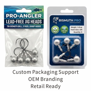 Tête de jig ronde sans plomb 1/2 oz, hameçon Mustad 4/0, en métal lourd, matériau Bismuth - Product Image 6