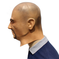 Masque en latex personnalisé pour homme, perruque intégrale, barbe, déguisement complet, farce, Halloween, Noël, maquillage écologique