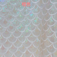 Tissu à paillettes effet écailles de sirène, tissu à paillettes irisé, tissu en maille brodé pour robe de fille, vêtements, cosplay, vente en gros