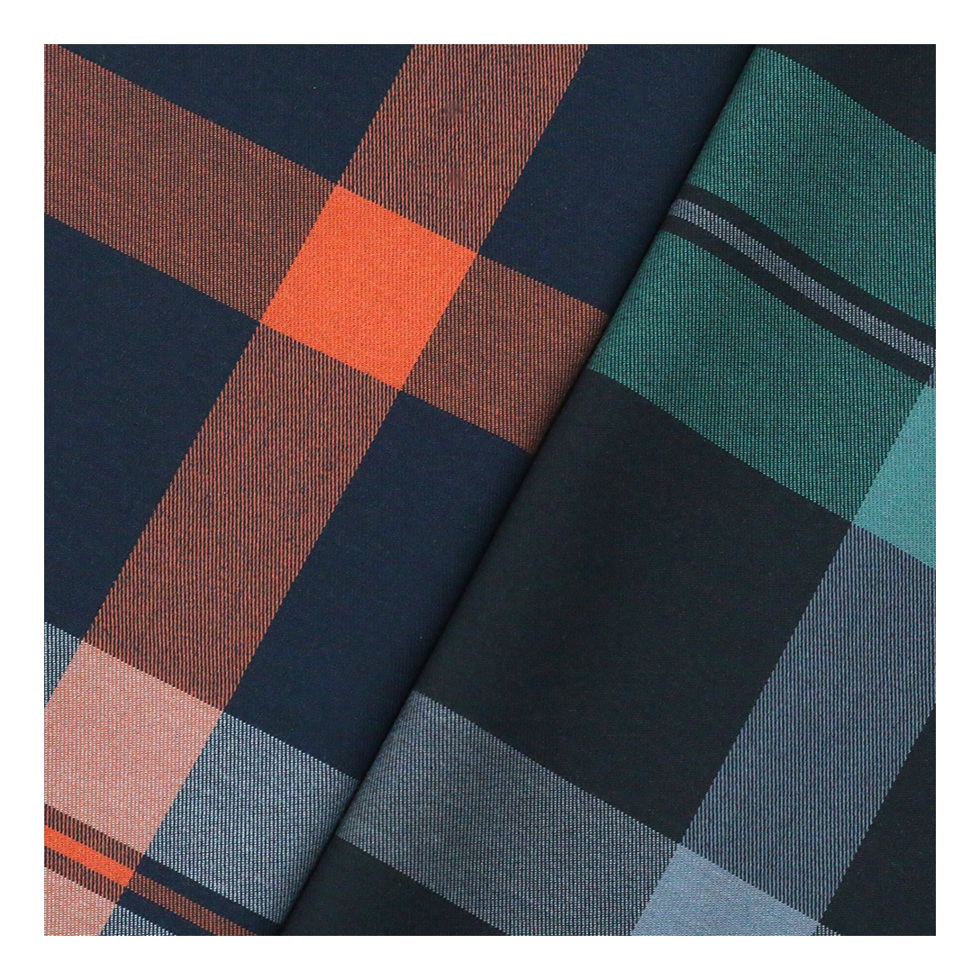 Customized Eco-friendly Bamboo Fiber Multi-color Woven Organic Twill Yarn Dyed Stretch Shirting Fabric