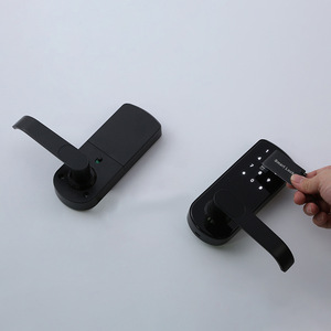 Wenxun Smart Door <b>Lock</b> A26 Black Fingerprint And Card Swipe For Wooden Doors Apartment Hotel Rental Use - Product Image 1