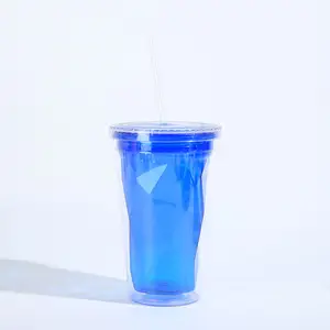 Custom Logo Irregular Shape Double Wall Create Your Own Mug Plastic Cups For Drinks