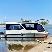 Kit de maison flottante de luxe en aluminium préfabriqué sur mesure, ponton flottant à double étage pour usage commercial, privé, pêche et sport
