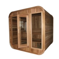 Nueva Sauna Eléctrica de Madera de Cedro Rojo Canadiense Puro para Exteriores, Personalizable, para 2-6 Personas