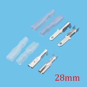 2.8mm Spade Crimp Terminals Male Female Electrical Cable Wire Connector With Transparent Sleeves