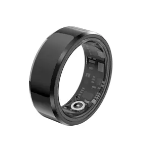 Custom Made Silver Polished Intelligence Sensor Stainless Steel 316L Round Smart Ring To Track Body Condition Datas From Fingers