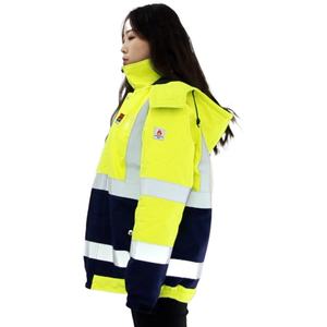 Gelbe reflektierende Sicherheits jacke ANSI Klasse 2 mit LED-Blitz und wasserdicht für Winter-Outdoor-Aktivitäten Kunden spezifisches Logo - Product Image 2