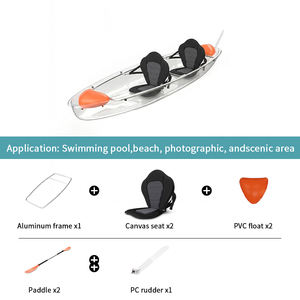 Kayak transparent Miico pour 2 personnes en polycarbonate - Canoë transparent pour excursions aquatiques panoramiques, photographie et loisirs - Product Image 2