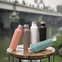 500ml Hexagonal en forme de diamant 304 Double couche en acier inoxydable isolé sous vide vin rouge bière sport bouteille d'eau 12-24 heures
