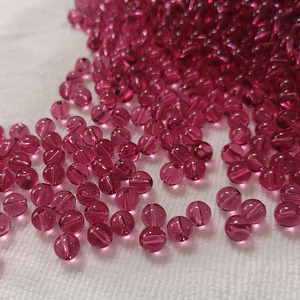 Synthetic Glass Round <b>Beads</b> 8mm Full Hole Rose <b>Red</b> Color Loose <b>Beads</b> DIY Handmade Bracelet <b>Beaded</b> Accessories Jewelry Making - Product Image 2