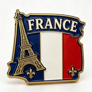 Pin Metálico de la Torre Eiffel de Francia, Chapado en Oro, Forma Irregular, Esmalte Duro, Aleación de Zinc, Insignia de Recuerdo - Product Image 5