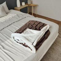 Moderne 100% Polyester gestrickte Winter Kunst pelz Decke Gemütliches flauschiges festes Fleece mit langem Haar Warmer Nerz Dicker Plüsch Bettwurf
