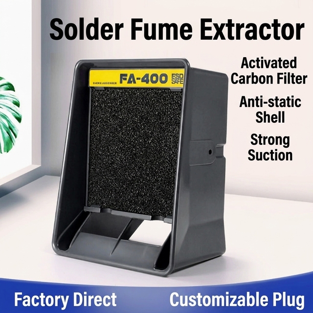 New FA-400 ESD Safe Solder Fume Extractor Smoke Absorber with Activated Carbon Filter 220V for Workshop