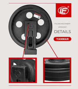 Детали ходовой части для мини-экскаватора <span class=keywords><strong>Yanmar</strong></span> <span class=keywords><strong>B6</strong></span>, резиновая направляющая с передним натяжным роликом, комплект несущих роликовых звездочек - Product Image 2