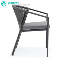 Chaise de salle à manger en aluminium pour jardin, vente en gros, chaise de patio en corde tressée, chaise simple pour extérieur, maison, hôtel, restaurant