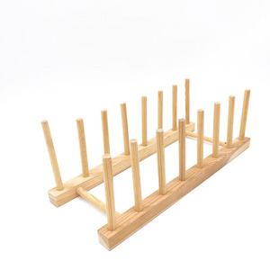 Égouttoir à vaisselle en bois Xinfeng Crafts, 3 à 7 compartiments, en pin, pour cuisine, organisateur d'assiettes et de bols, étagère de rangement - Product Image 5