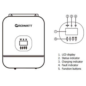 Onduleur HVM-P <span class=keywords><strong>Growatt</strong></span> 230VAC à onde sinusoïdale pure hors réseau <span class=keywords><strong>SPF</strong></span> 5000TL - Product Image 4