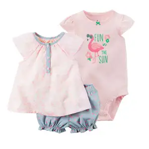 Latest Hot Chinese Girl Summer Newborn Baby Clothes Romper Gift Short Sleeve Set By Ali Express