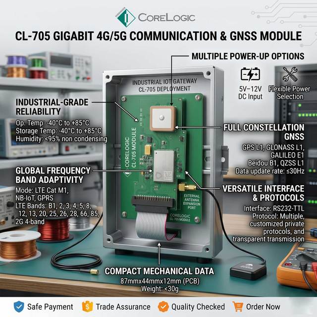 CL-705 LTE Cat M1 NB-IoT 4G GNSS Module Industrial GPS GLONASS Beidou Positioning and Data Transmission Wireless Module