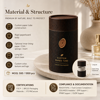 Caja de Cartón Redonda Ecológica para Perfumes y Cosméticos, Tubo de Papel Personalizado con Logotipo