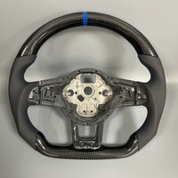 Volant en cuir pleine fleur et fibre de carbone compatible avec Volkswagen Mk7 Mk6 Gti Gtd Gts Gte Gli R-line R Golf7 Golf6 Cc Polo Passat