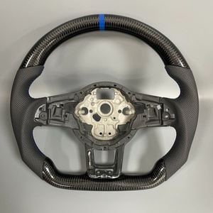 Volante de Fibra de Carbono y Cuero Completo Compatible con <span class=keywords><strong>Volkswagen</strong></span> Mk7 Mk6 Gti Gtd Gts Gte Gli R-line R Golf7 Golf6 Cc Polo Passat - Product Image 5