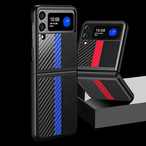 Housse de téléphone à motif en fibre de carbone pour <span class=keywords><strong>Samsung</strong></span> Z Flip4 5 6 5G <span class=keywords><strong>Coque</strong></span> de protection arrière rigide ultra mince de luxe pour Galaxy Z Flip3 <span class=keywords><strong>Coque</strong></span> - Product Image 5