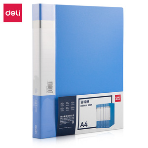 Deli Document Holder A4 40 Pages Plastic Office Organizer Transparent Rectangle Simple Style - Product Image 5