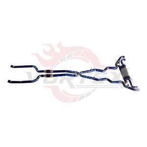 Vortex Titanium Blue High Flow <b>Exhaust</b> Conduit for BMW M760Li with Bypassed Center Drum Flamed Ports Assembly Performance - Product Image 4