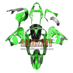 Corps d'injection vert et flammes pour <span class=keywords><strong>KAWASAKI</strong></span> <span class=keywords><strong>NINJA</strong></span> ZX-9R ZX 9R 9 ZX9 R <span class=keywords><strong>900</strong></span> CC <span class=keywords><strong>ZX9R</strong></span> 00 01 48LQ.91 ZX900CC 900CC 2000 <span class=keywords><strong>2001</strong></span> carénage OEM - Product Image 1