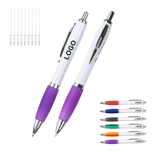 Cheap Bulk Multiple Colors Press Soft Rubber Grip Plastic Ball Point <b>Pen</b> With Custom Logo Printed Advertising for Office School - Product Image 2