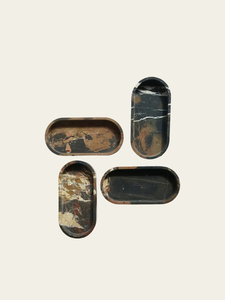 OEM/ODM Logo dimensione doccia deposito decorativo in marmo naturale vassoio di lusso ovale <span class=keywords><strong>Nero</strong></span> Portoro marmo vassoi - Product Image 3