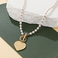 Yiwu Aceon Velle acier inoxydable amour coeur islamique musulman arabe coran verset Allah perle perle arabe mère coeur collier
