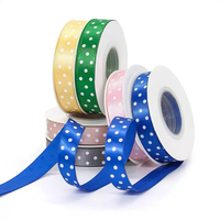 Pita Satin Polkadot Putih 1,5cm 20 Yard Per Gulung Pita Dot untuk Pembungkus Kado Dekorasi Pesta Pernikahan Kerajinan Tangan