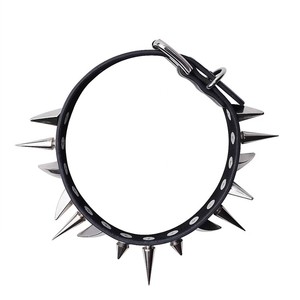 Collier ras du cou en cuir style punk avec rivets et pointes en alliage, accessoire de mode unisexe style gothique - Product Image 5