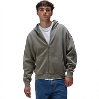 Sweat à capuche zippé oversize en maille pour homme, coupe ample, style décontracté, idéal pour le streetwear et le quotidien