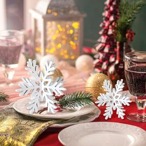 Décor de Table de flocon de neige en bois 3D flocon de neige signes de table pièce maîtresse pour noël hiver pays des merveilles décorations décor de fête - Product Image 2