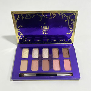 Emballage personnalisé pour palette de maquillage, motif grille violette royale, élégant, prêt à la vente, pour coffret cadeau beauté, emballage cosmétique, boîte en papier - Product Image 1
