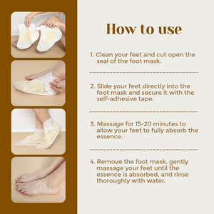 Masque en tissu apaisant et hydratant pour les pieds, marque privée, masques nourrissants pour les mains et les pieds au gingembre, chaussons chauffants - Product Image 4