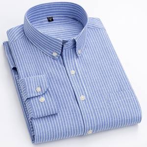 <span class=keywords><strong>Camicia</strong></span> da <span class=keywords><strong>Uomo</strong></span> <span class=keywords><strong>Oxford</strong></span> a Manica Lunga in Cotone Antirughe a Quadri e a Righe, Vestibilità Aderente Casual da Lavoro - Product Image 4